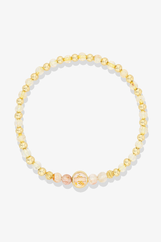 Leo Garnet Gold Vermeil Fortune Zodiac Bracelet