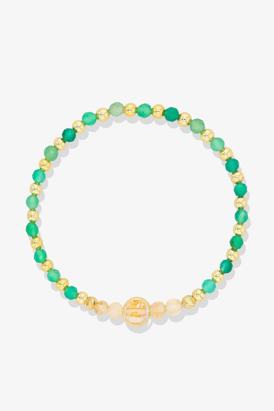 Pisces Jade Gold Vermeil Fortune Zodiac Bracelet