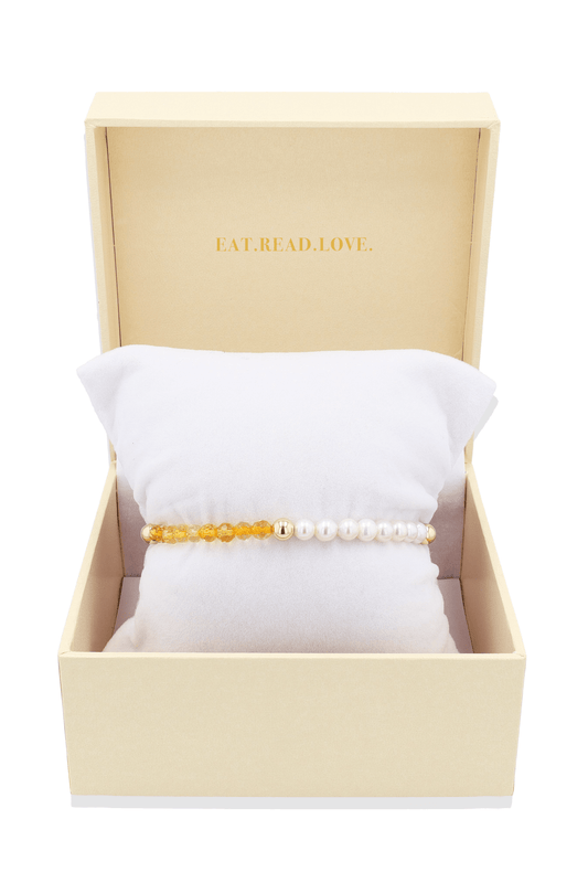 Air Sign Beaded Bracelet with REAL Gold - Eat.Read.Love.