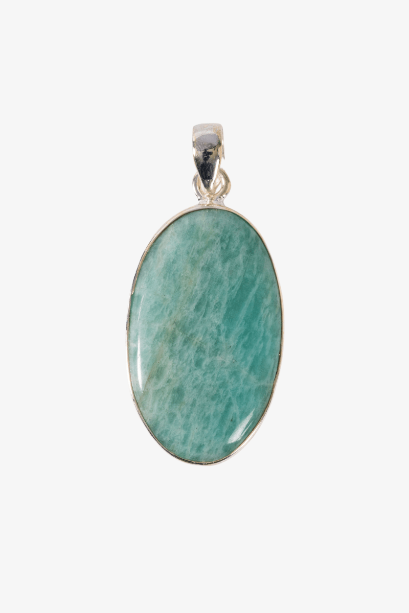 Amazonite Sterling Silver Pendant - Eat.Read.Love.