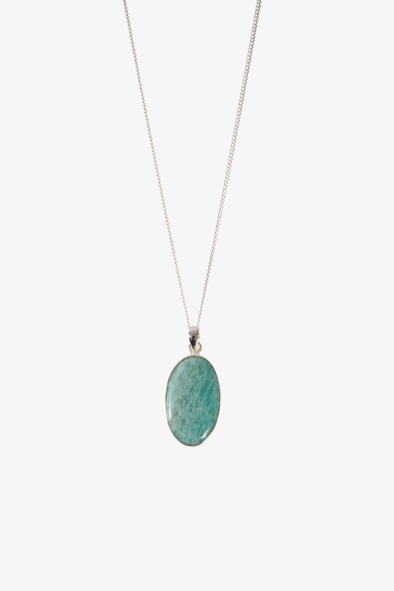 Amazonite Sterling Silver Pendant - Eat.Read.Love.