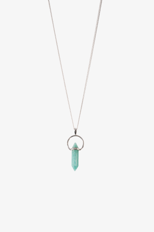 Amazonite Sterling Silver Point Pendant - Eat.Read.Love.