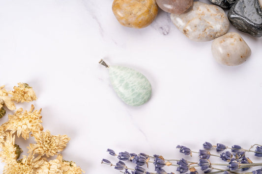 Amazonite Teardrop Pendant - Eat.Read.Love.