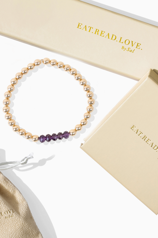 Grand Health Amethyst Bracelet With REAL Gold Beads