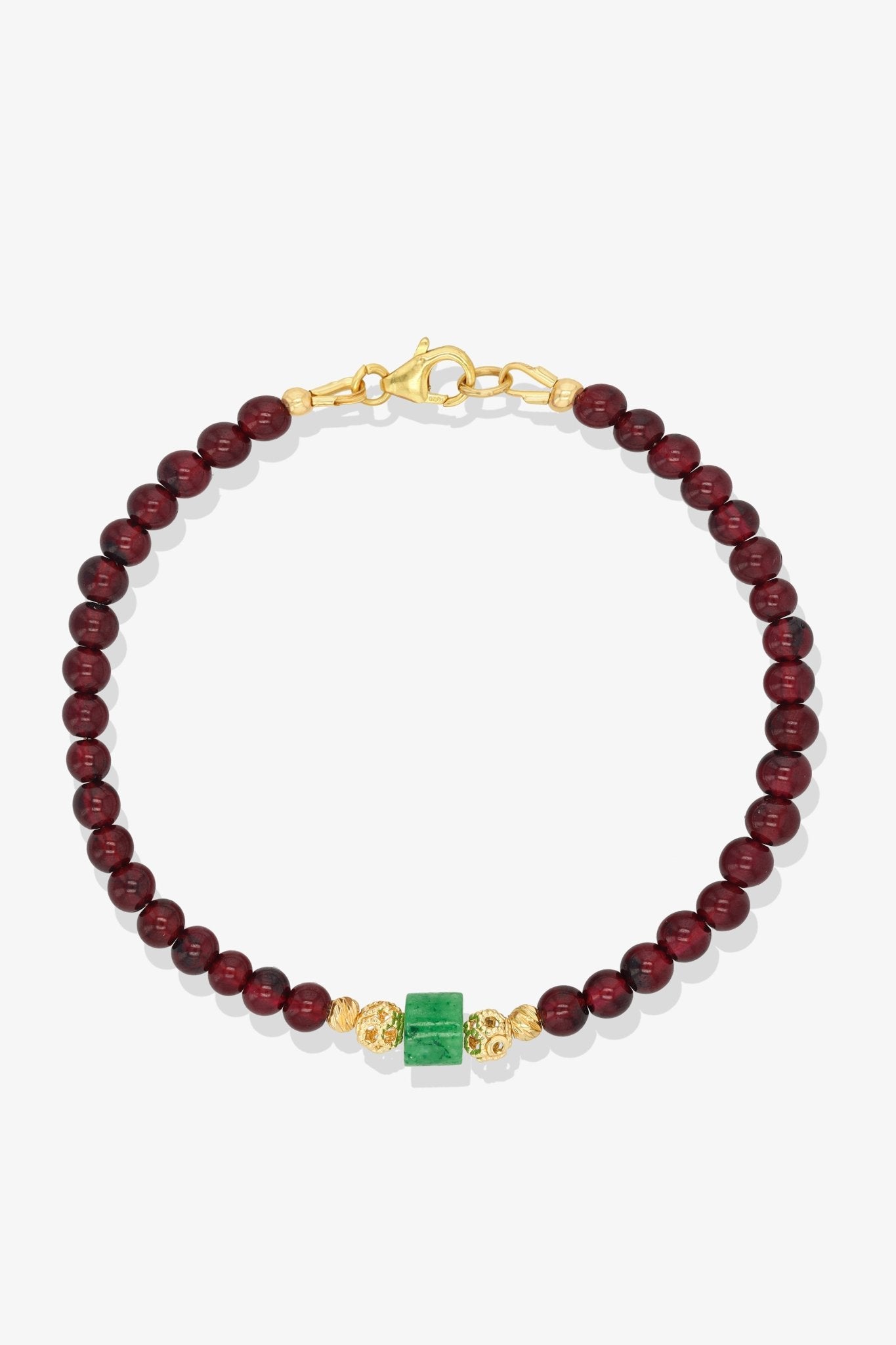 Amethyst and Jade Gold Vermeil Crystal Bracelet - Healing - Eat.Read.Love.