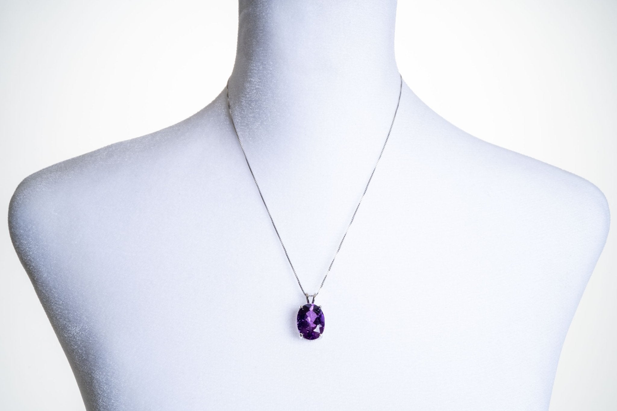 Amethyst Faceted Sterling Silver Pendant - Eat.Read.Love.