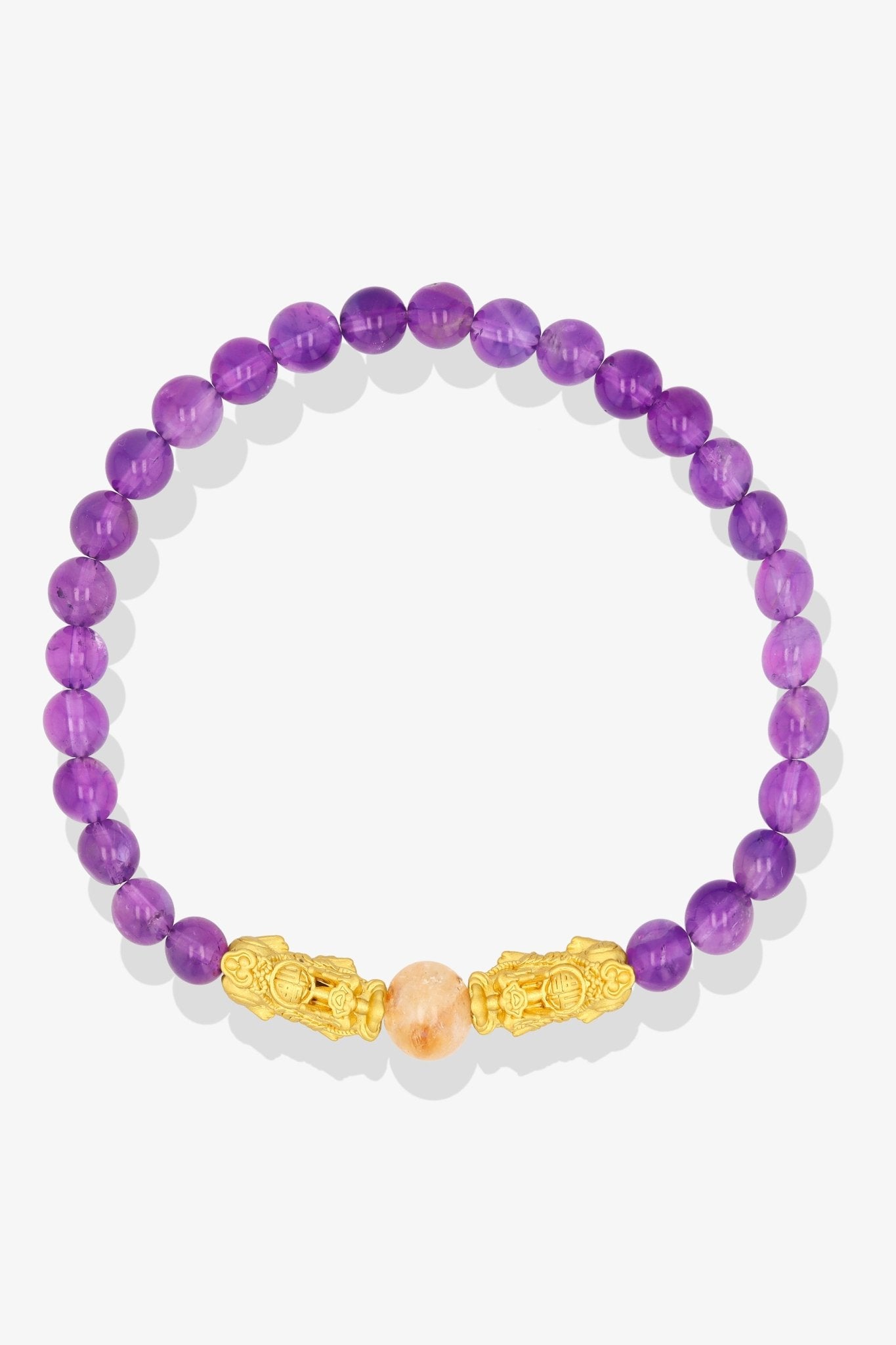 Amethyst Health 18k Gold Vermeil Double Fortune Pixiu Feng Shui Bracelet - Eat.Read.Love.