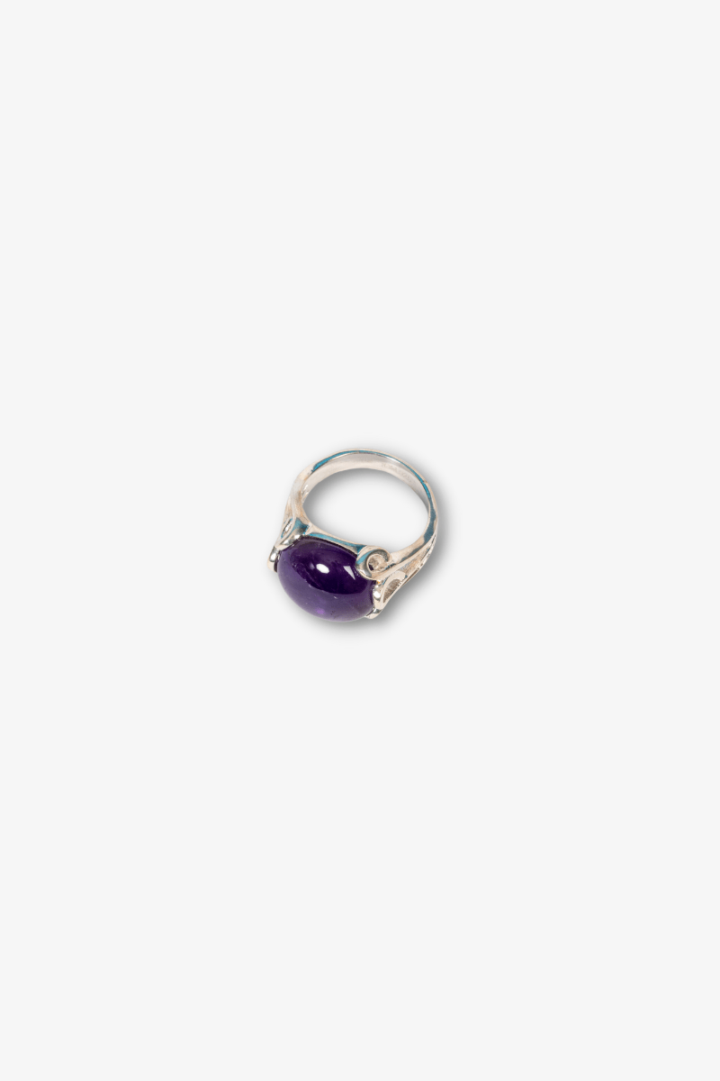 Amethyst Sphere Sterling Silver Ring - Eat.Read.Love.