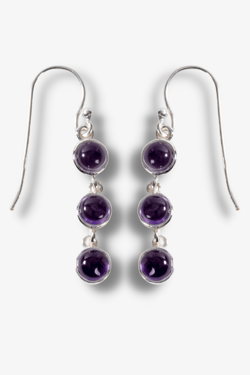 Amethyst Sterling Silver Earrings - Eat.Read.Love.