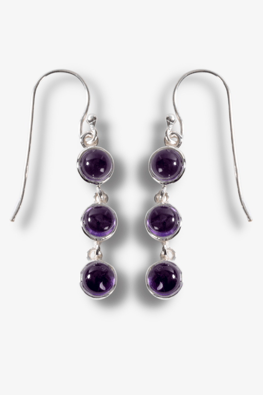 Amethyst Sterling Silver Earrings - Eat.Read.Love.