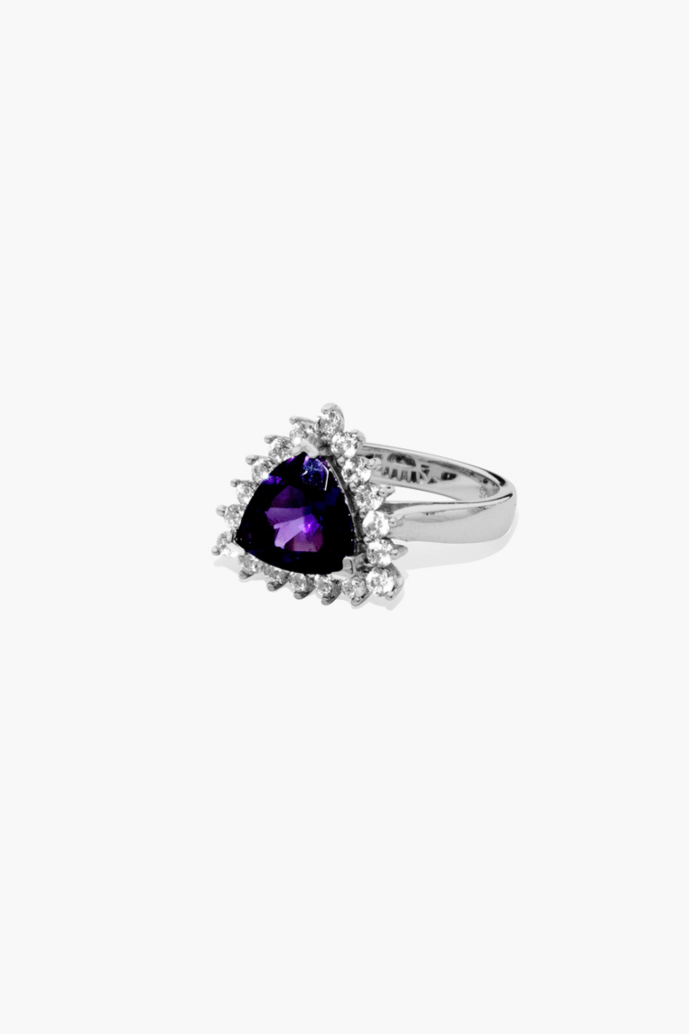 Amethyst Sterling Silver Ring With Cubic Zircon - Eat.Read.Love.