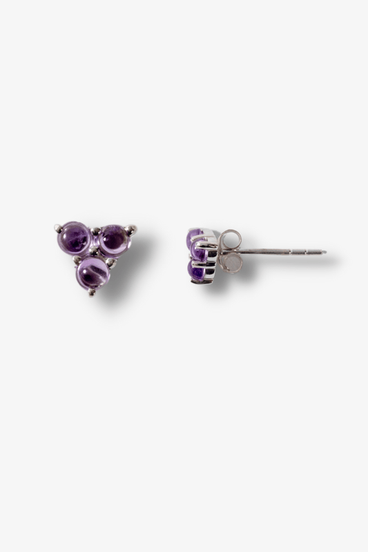 Amethyst Sterling Silver Stud Earrings - Eat.Read.Love.