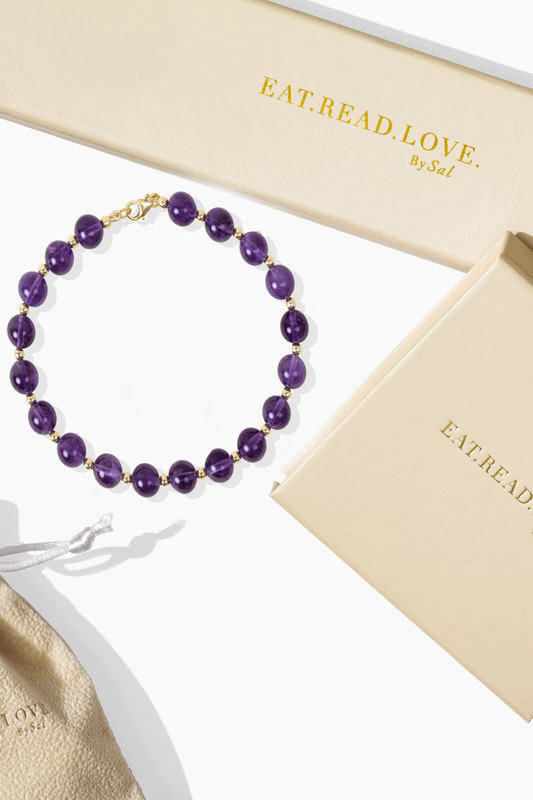 Amethyst with Gold Vermeil Bracelet - Everlasting Health - Eat.Read.Love.