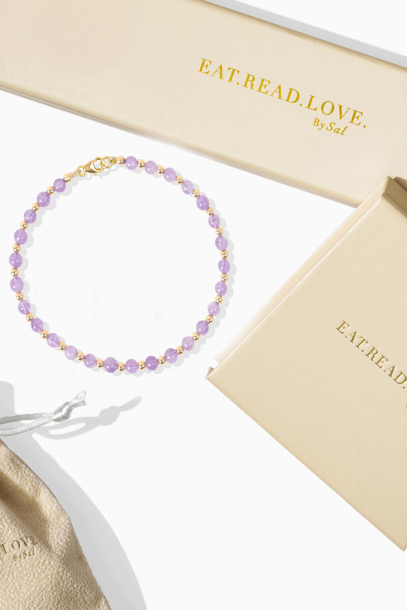 Amethyst with Gold Vermeil Bracelet - Ultimate Relaxation - Eat.Read.Love.