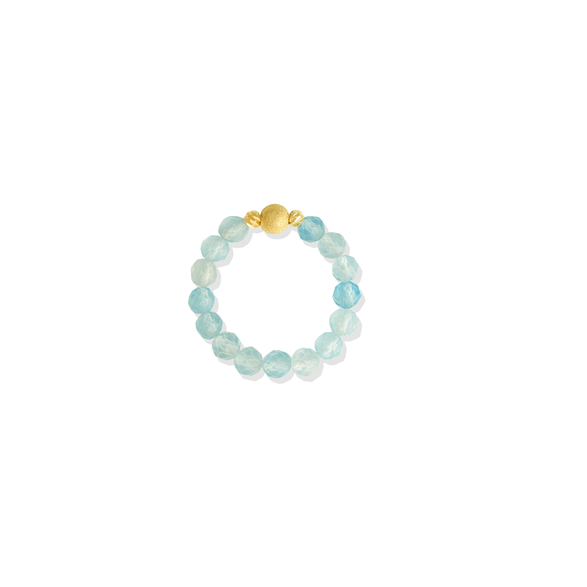 Aquamarine Gold Vermeil Stretch Ring - Calming - Eat.Read.Love.