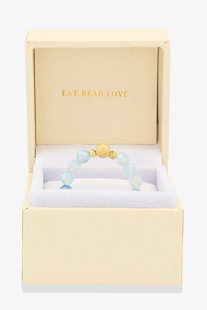 Aquamarine Gold Vermeil Stretch Ring - Calming - Eat.Read.Love.