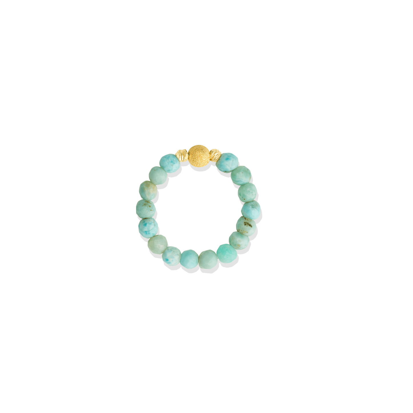 Aquamarine Gold Vermeil Stretch Ring - Calming - Eat.Read.Love.