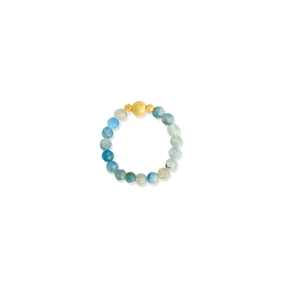 Aquamarine Gold Vermeil Stretch Ring - Calming - Eat.Read.Love.