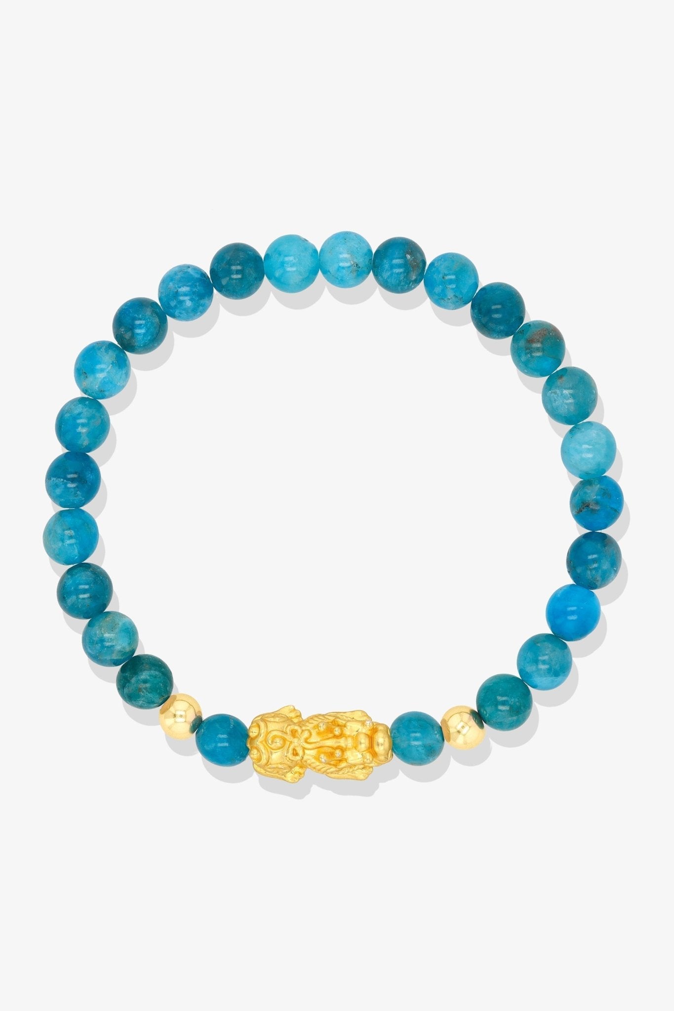 Aquamarine Unlimited Prosperity 18K Gold Vermeil Pixiu Feng Shui Bracelet - Eat.Read.Love.