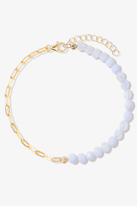 Goddess of The Soulmate Connection Gold Vermeil Bracelet With Angelite
