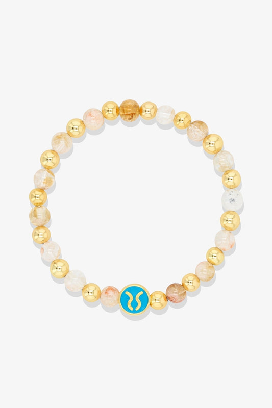 Aquarius - Citrine Zodiac Gold Vermeil Bracelet - Eat.Read.Love.