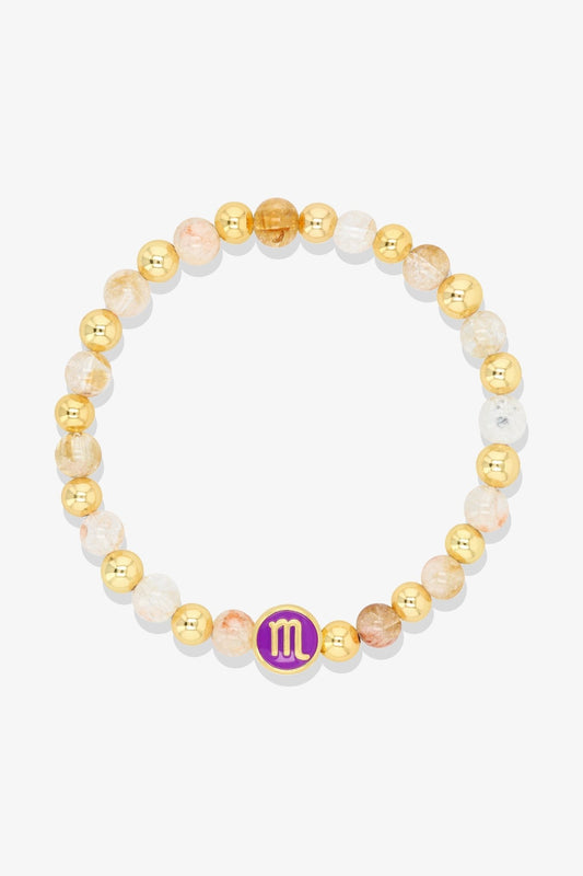 Aquarius - Citrine Zodiac Gold Vermeil Bracelet - Eat.Read.Love.