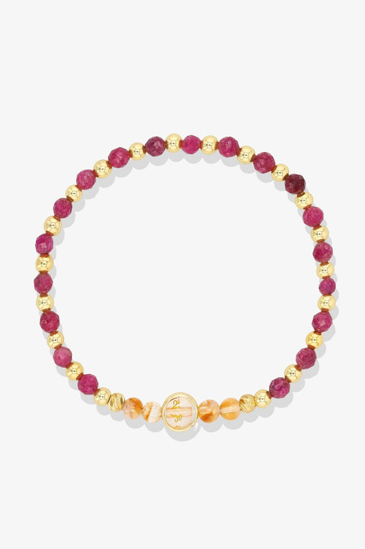 Aquarius Smoky Quartz Gold Vermeil Fortune Zodiac Bracelet - Eat.Read.Love.