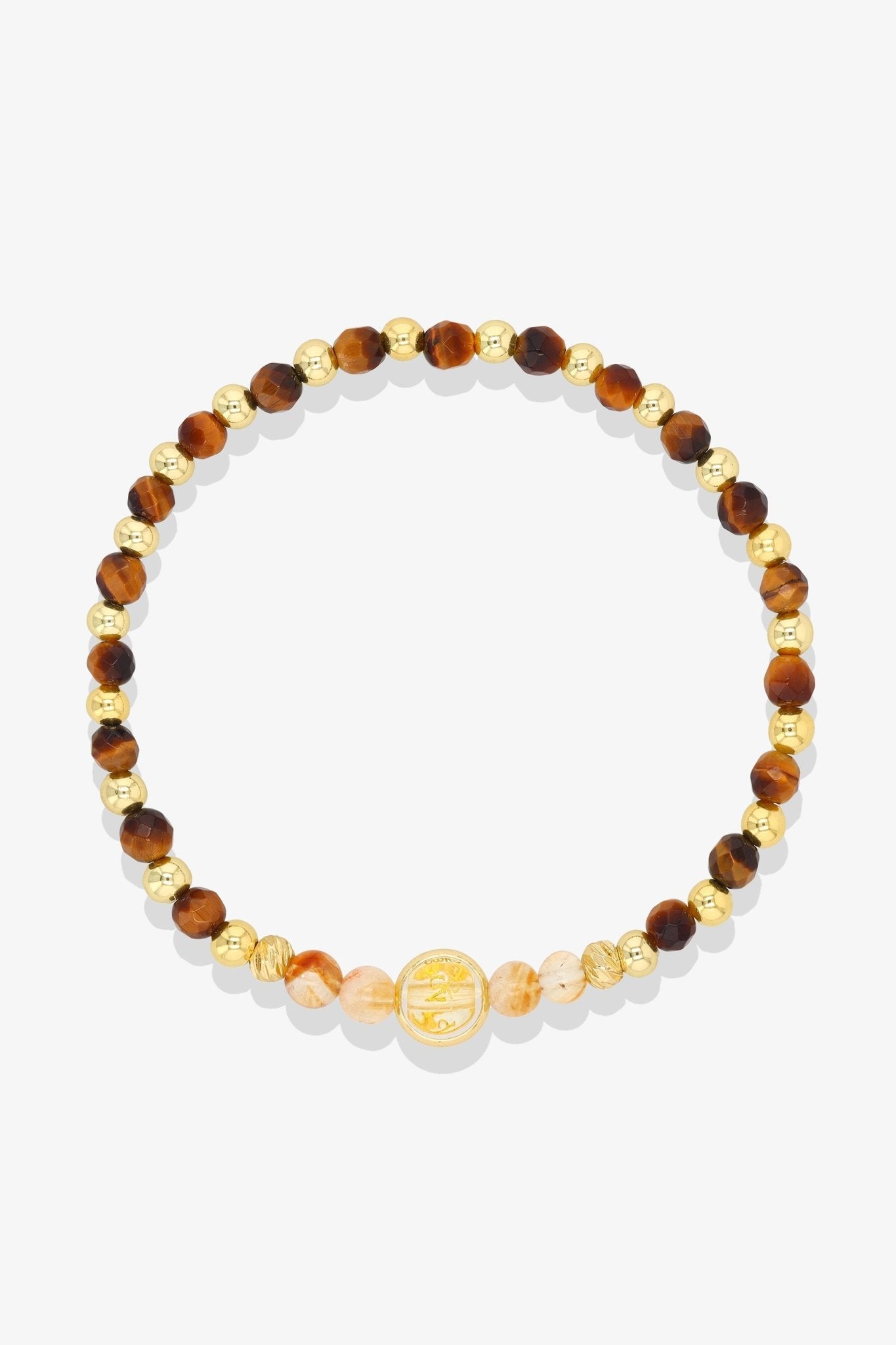 Aquarius Smoky Quartz Gold Vermeil Fortune Zodiac Bracelet - Eat.Read.Love.