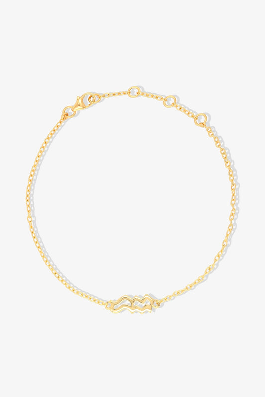 Aquarius Zodiac 18k Gold Vermeil Bracelet - Eat.Read.Love.