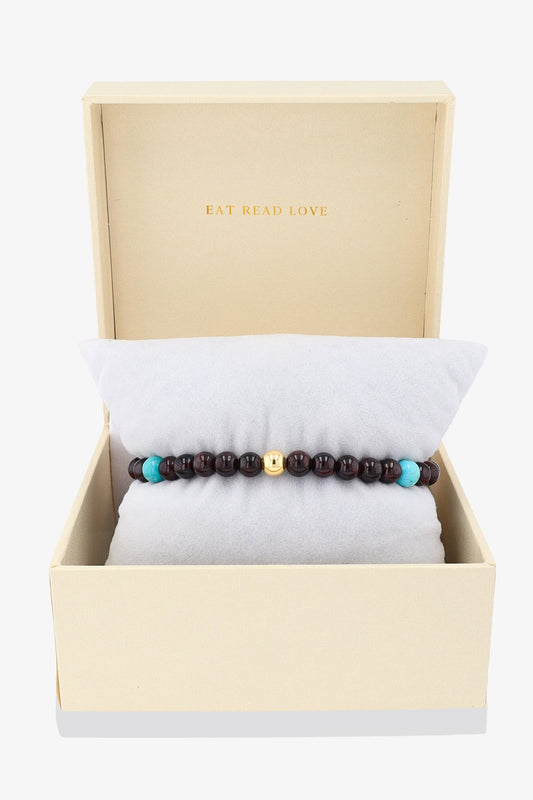 Aries Garnet and Turquoise Crystal Bracelet with REAL Gold - Eat.Read.Love.