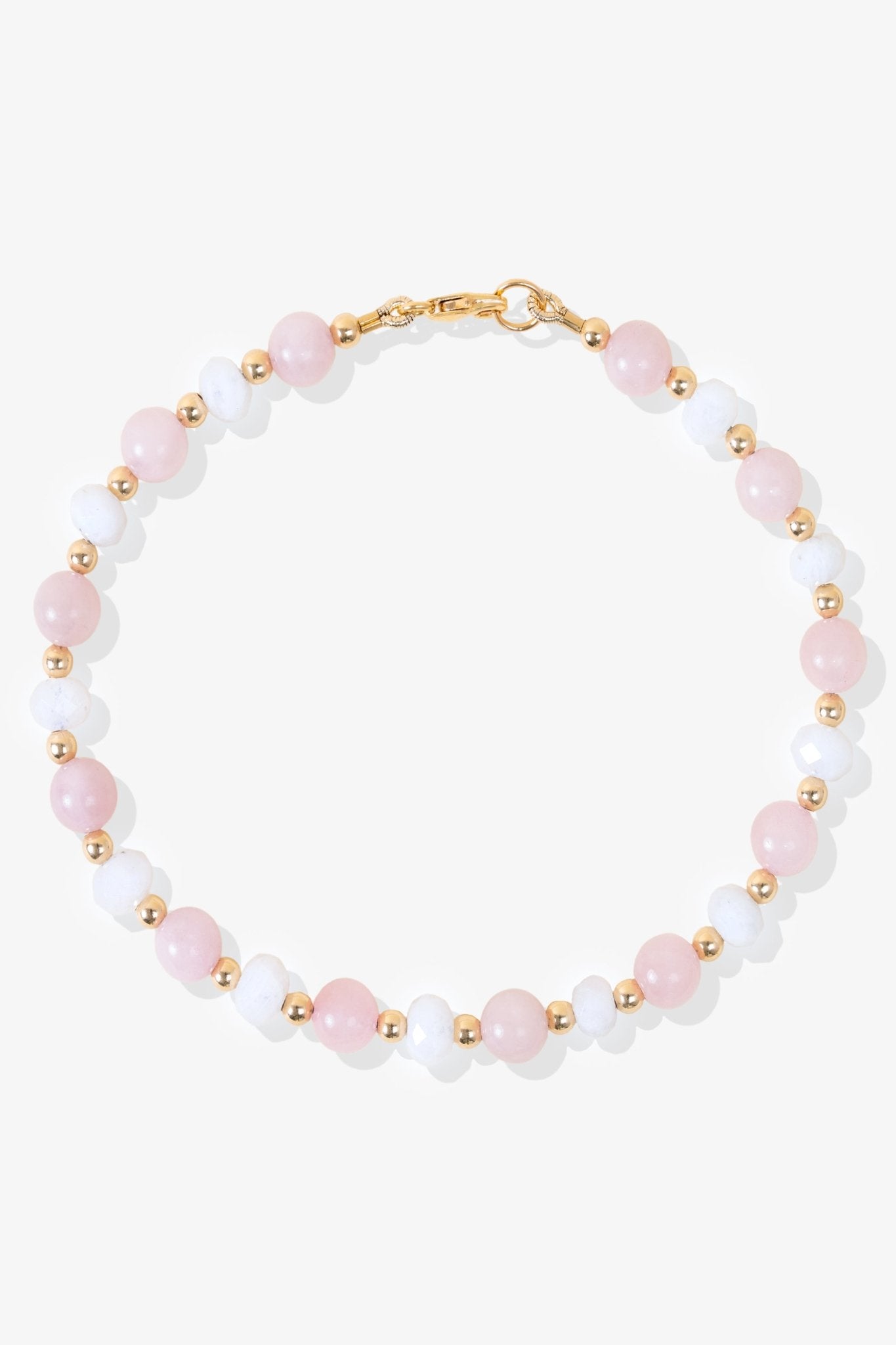 Beauty - Rose Quartz and Moonstone Gold Vermeil Bracelet - Eat.Read.Love.