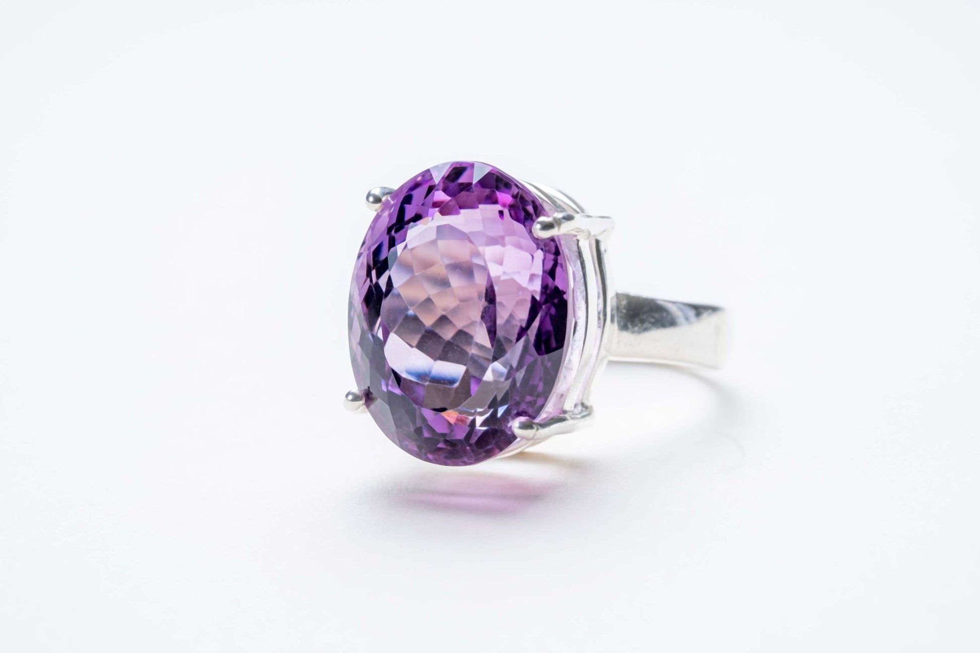 Beveled Amethyst Oval Cut Ring - Eat.Read.Love.