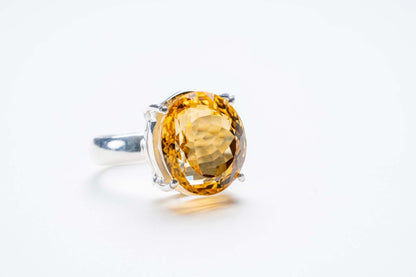 Beveled Citrine Radiant Cut Ring - Eat.Read.Love.