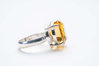 Beveled Citrine Radiant Cut Ring - Eat.Read.Love.