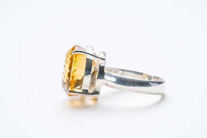 Beveled Citrine Radiant Cut Ring - Eat.Read.Love.