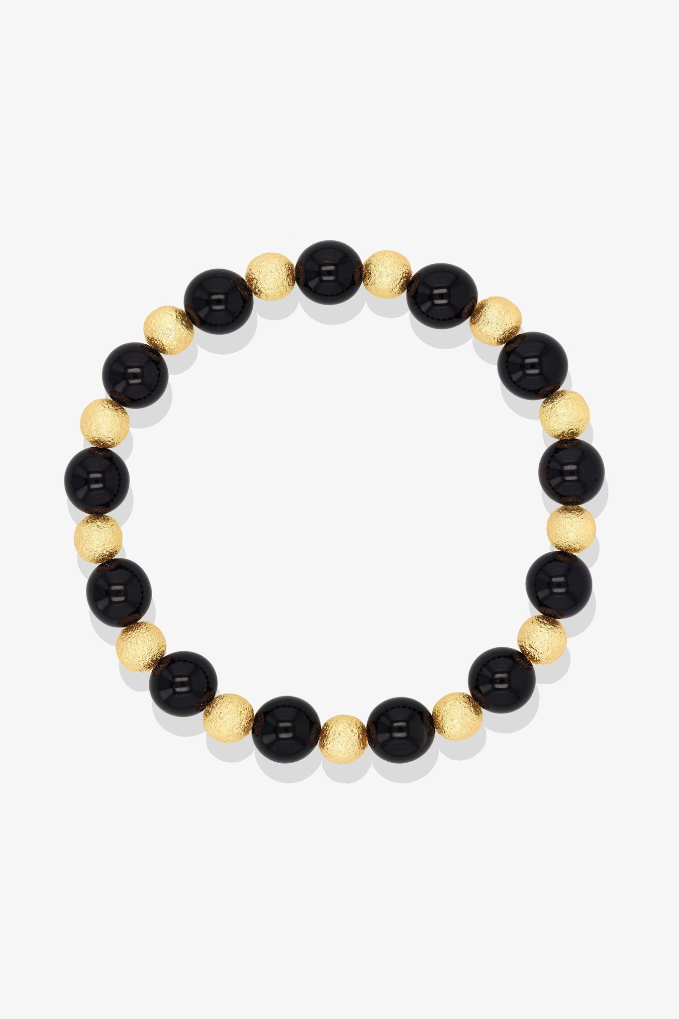 Black Obsidian and 18k Gold Vermeil Blessing Bracelet - Eat.Read.Love.