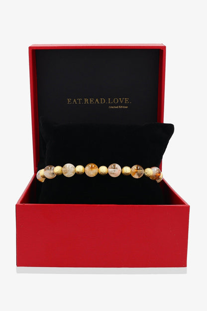 Black Obsidian and 18k Gold Vermeil Blessing Bracelet - Eat.Read.Love.