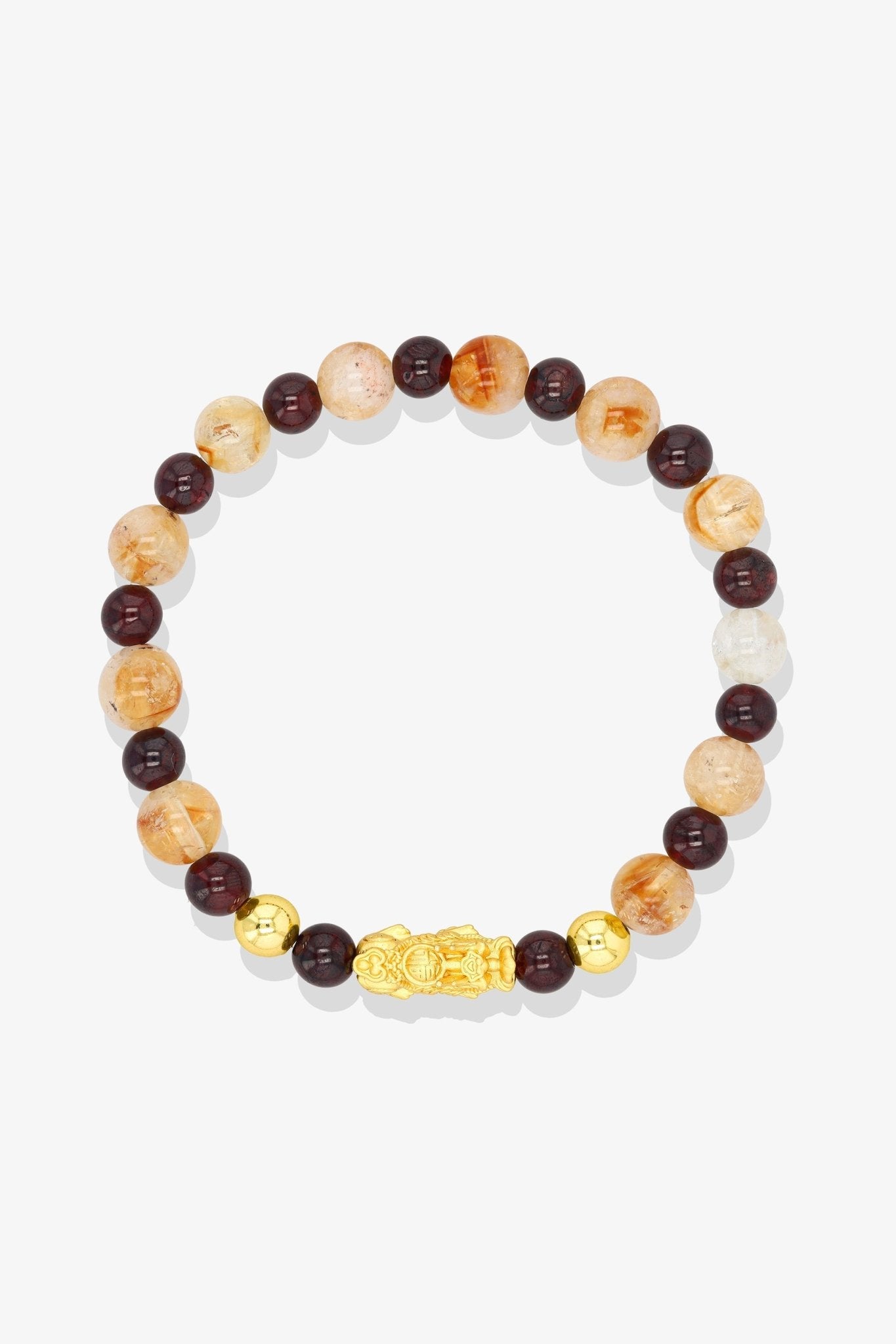 Black Obsidian and Tigers Eye Unlimited Luck 18K Gold Vermeil Pixiu Feng Shui Bracelet - Eat.Read.Love.