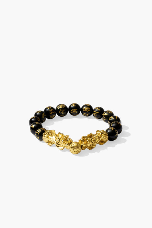 Black Obsidian Pixiu Feng Shui Bracelet - Eat.Read.Love.