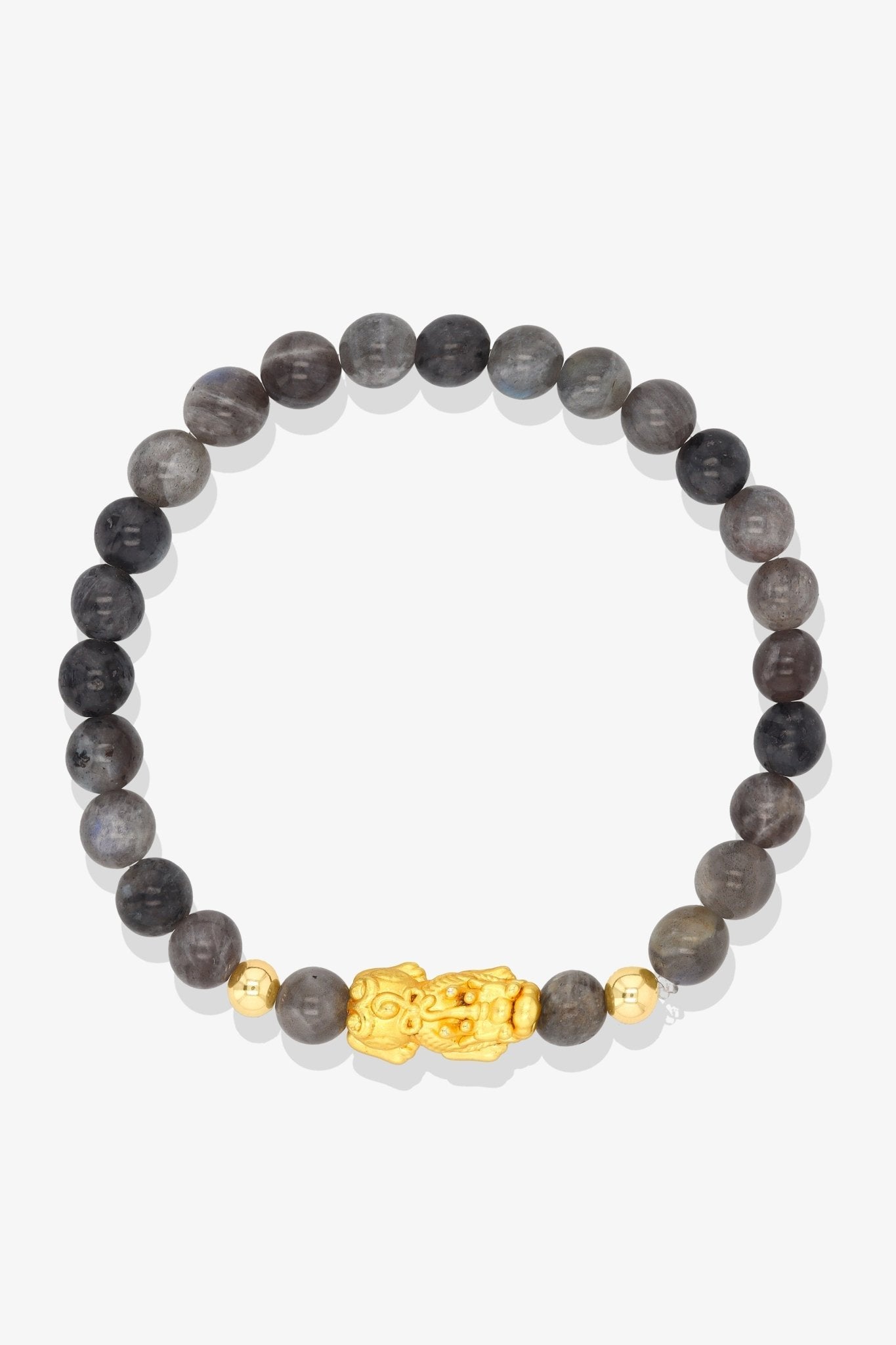 Black Obsidian Unlimited Prosperity 18K Gold Vermeil Pixiu Feng Shui Bracelet - Eat.Read.Love.