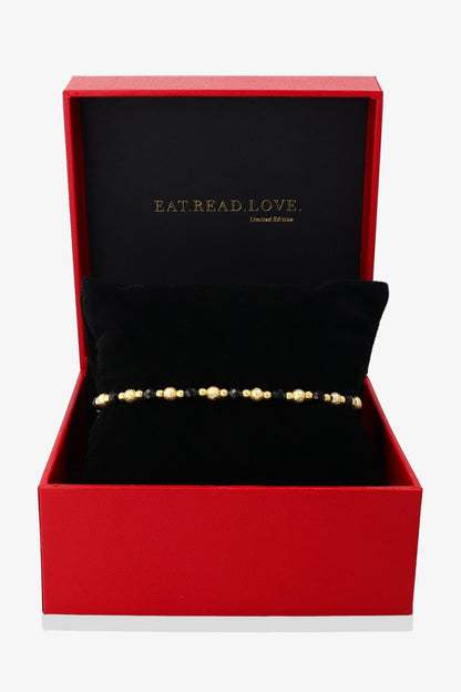 Black Spinel Gold Vermeil Bracelet - Grounding - Eat.Read.Love.