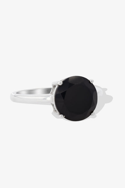 Black Spinel Sterling Silver Ring - Eat.Read.Love.