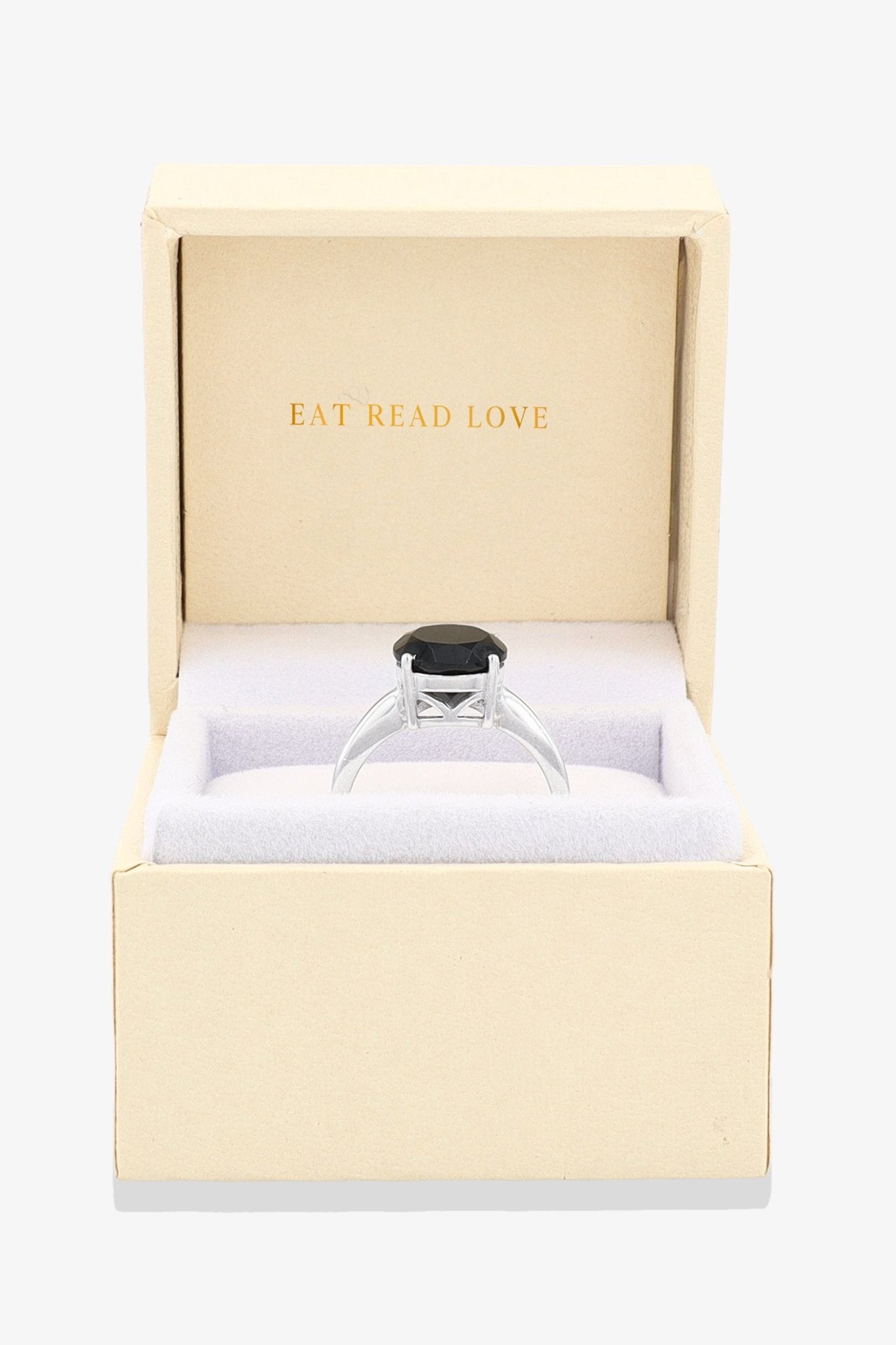 Black Spinel Sterling Silver Ring - Eat.Read.Love.