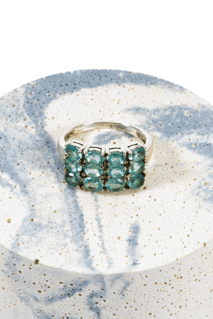 Blue Apatite Sterling Silver Ring - Eat.Read.Love.