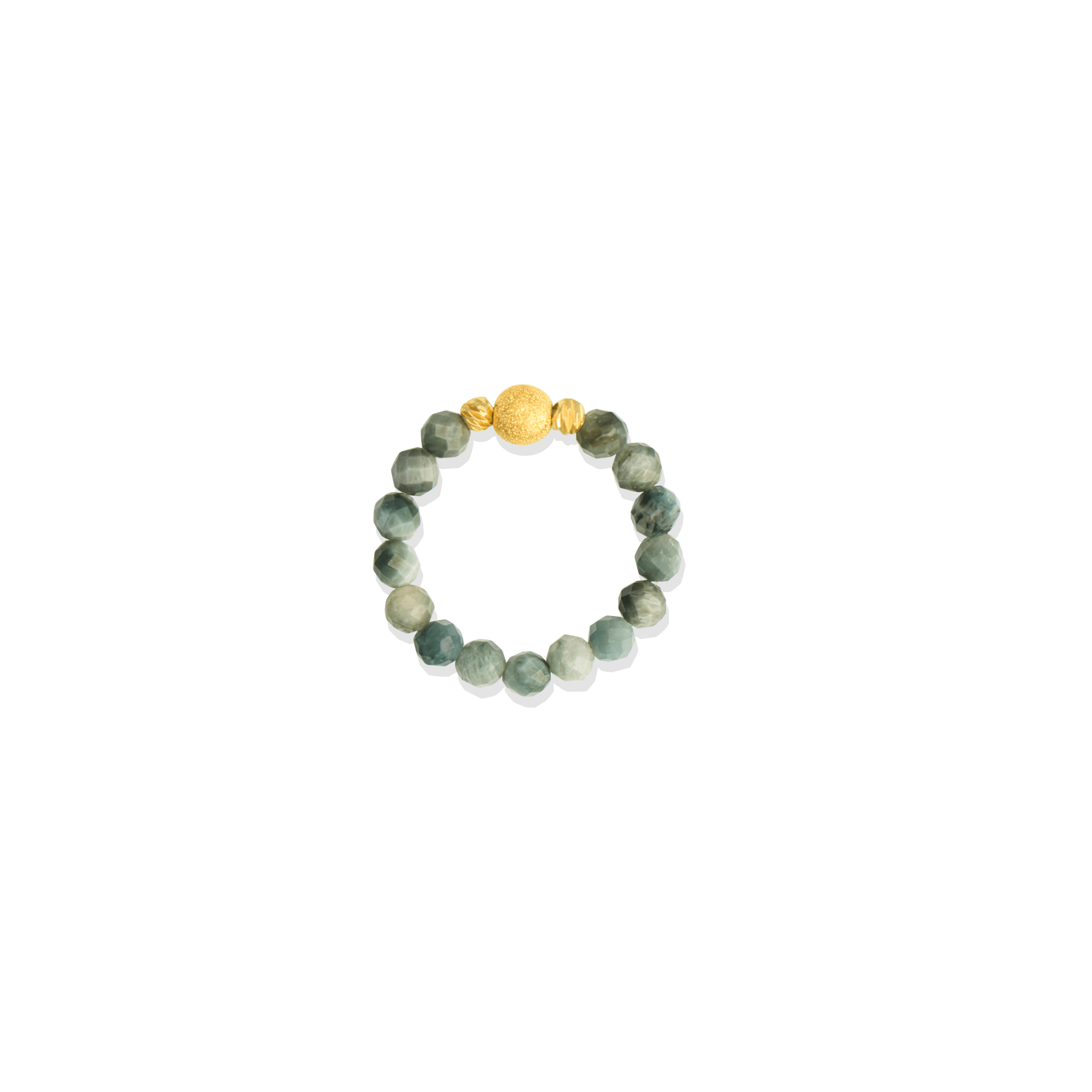 Blue Aventurine Gold Vermeil Stretch Ring - Clarity - Eat.Read.Love.