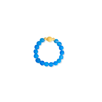 Blue Aventurine Gold Vermeil Stretch Ring - Clarity - Eat.Read.Love.