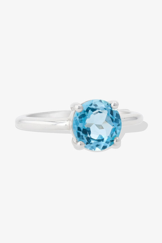 Blue Topaz Sterling Silver Ring - Eat.Read.Love.