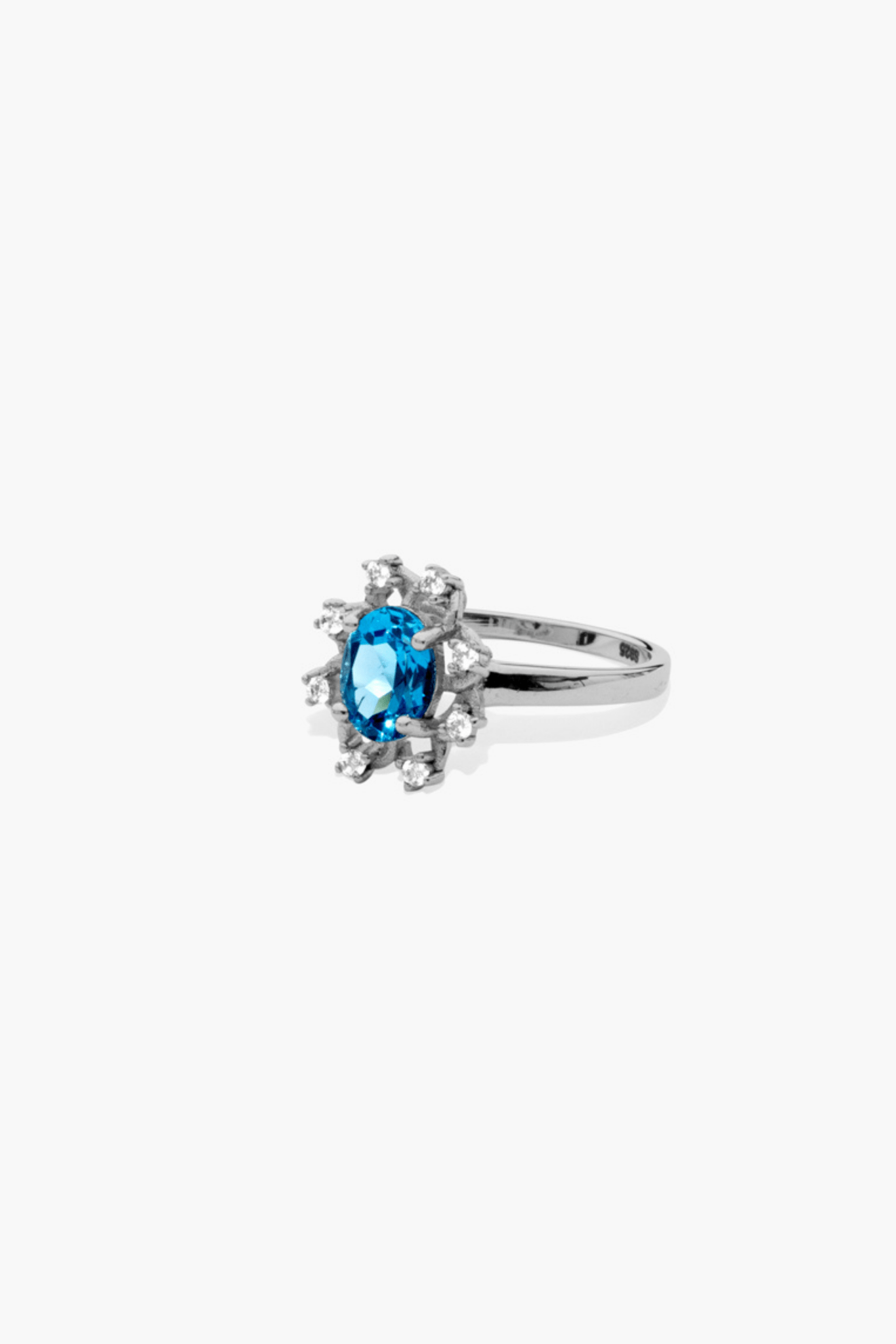 Blue Topaz Sterling Silver Ring - Eat.Read.Love.