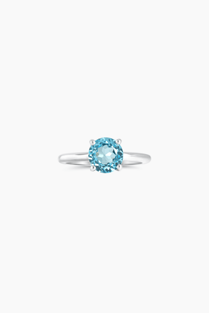 Blue Topaz Sterling Silver Ring - Eat.Read.Love.