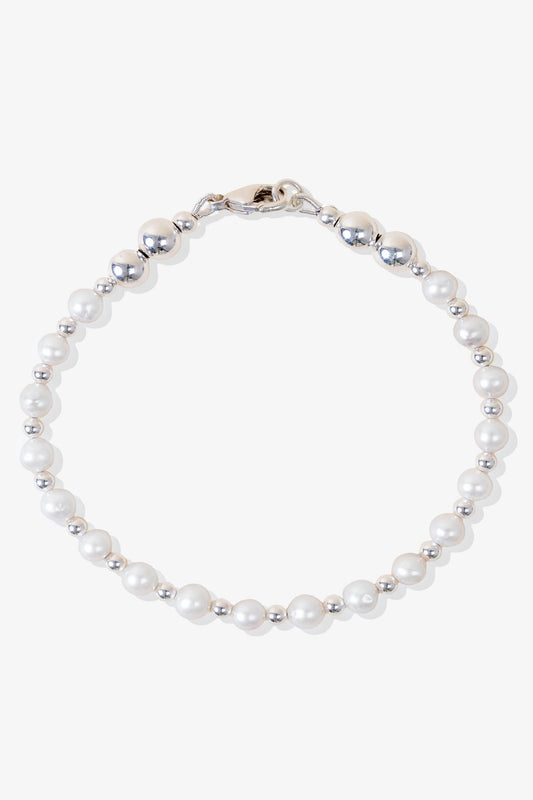 Calming - Fresh Water Pearl Sterling Silver Bracelet - Eat.Read.Love.